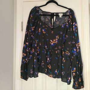 Black Floral Bouse